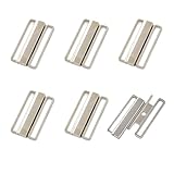 Wzttdm 5 Sets 40MM Bikini Clasp, Alloy Bra Buckle, Bra/Bikini Hook Closure, Bra Clasp Replacement Part, Front Closure Hook & Clasp Fasteners for Lingerie Sewing Bra Swimwear Clip Making