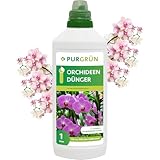 Purgrün® Orchideendünger 1 Liter – Lang anhaltende Blütenpracht dank Guano – Vollspektrum Nährstoffe für gesundes Wachstum – Konzentrat für ca 400 Liter Gießwasser – Premium-Flüssigdünger