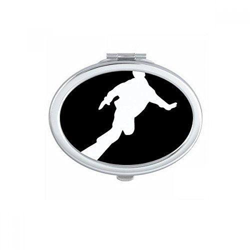 Miroir de poche silhouette noire sport miroir compact mignon ovale - 2