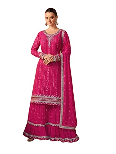 Salwar Anarkali Rose T36 - Costume Pakistanais et Indien de Fête