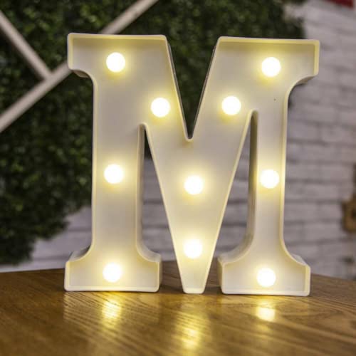 Lettere dell'alfabeto a LED che si illuminano con numeri, in plastica, bianche, decorazione in piedi, dalla A alla Z, 0 ~ 9 (lettera