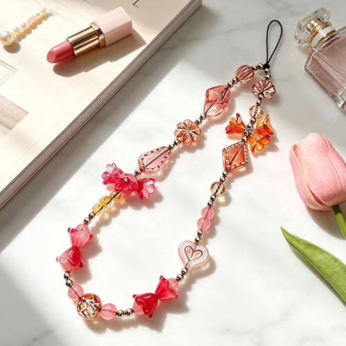Image of Beaded Camera Wrist Strap Cute Digital Camera Charm Lanyard, Phone Wristlet Charms, Phone Chain for Camera
