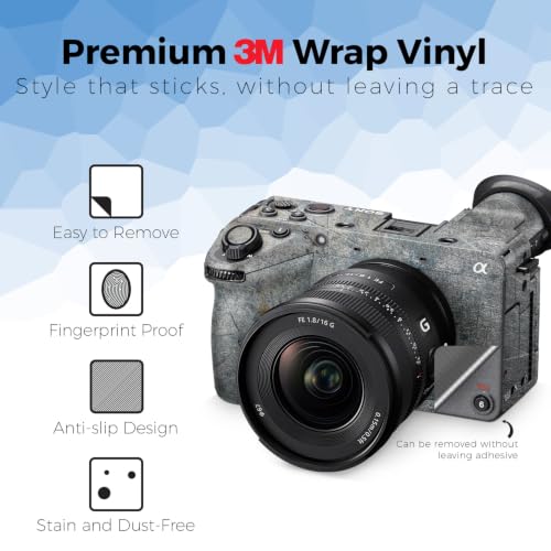 Image of Camera Skin Compatible with Sony FX2 Digital Camera (2025) - Shadow Concrete - Premium 3M Vinyl Protective Wrap Decal Cover - Easy to Apply | Crafted in the USA by MightySkins
