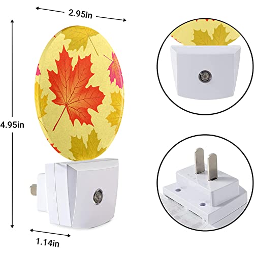 Image of EKOBLA Maple Leaf Night Light, Autumn Fall Leaves Night Lights Plug Into Wall with Dusk to Dawn Sensor for Bedroom, Bathroom, Hallway and Fall Decor