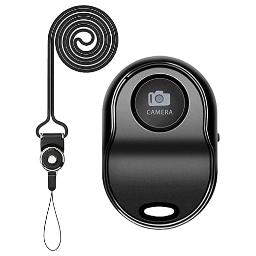 [Upgraded] Bluetooth 5.0 Remote Shutter for iPhone & Android Camera Wireless Remote Control Selfie Button for iPad iPod Tablet, HD Selfie Clicker for Photos & Videos (Black)