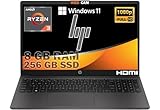 hp 255 g10 notebook portatile, ram 8gb ddr4, ssd nvme 256 gb,display full hd 15.6,cpu amd ryzen 3 7320u, 4 core 4,1ghz, wi-fi, 3 usb, windows 11 pro, libre office,pronto all'uso