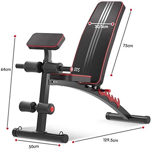 Banc de musculation réglable avec planche de crunch noir multi-position