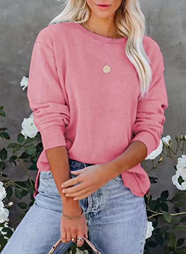 Image of Women's Casual Long Sleeve Crewneck Sweatshirt Loose Flowy Lightweight Pullover Sweatshirts Tops