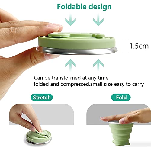 Zcsiborui 2 Pcs Collapsible Cup, Silicone Travel Cup, Expandable Folding Camping Drinking Cup Lids Reusable Small Lightweight Portable Mugs Cup For Travel, Camping, Hiking #TOP3
