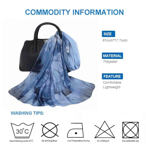 Scarfs for Women Lightweight Chiffon Scarf Fashion Scarves Print Floral Headscarf2