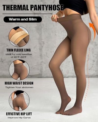 Chic Me 2-Pack Magic Fleece Lined Leggings 2025 Thermal Pantyhose High Waist Leggings Tights3