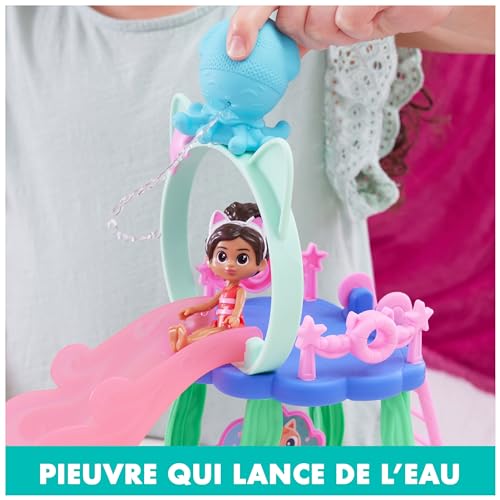 Gabby et la Maison Magique - Gabby Dollhouse - Piscine - 2 Figurines Et Accessoires - Queues de Sirène Qui Changent de Couleur - Dessin Animé Jouet Maison De Poupée - Jouet Enfant 3 Ans Et +