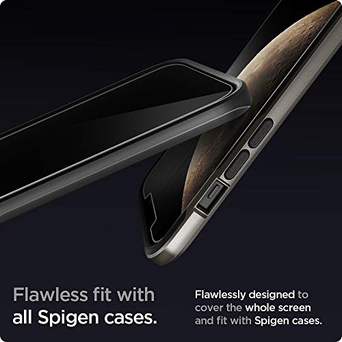 Image of Spigen Tempered Glass Screen Protector [GlasTR EZ FIT - Privacy] Designed for iPhone 12 / iPhone 12 Pro - 2 Pack