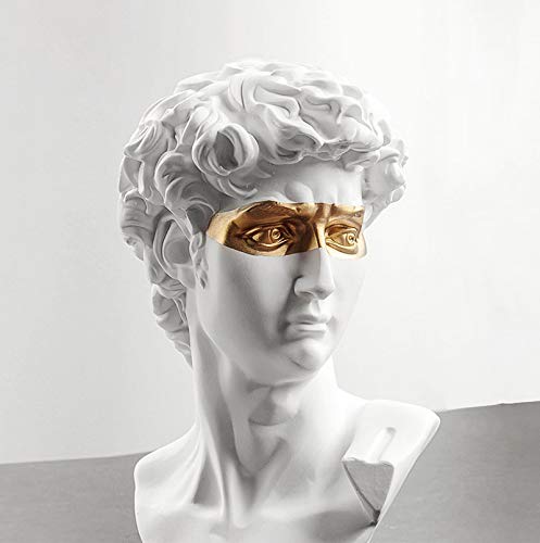 Statue Kunstdekoration Art Retro Kopf aus Harz Moderne Abstrakte Kunst Mini Büste Skulptur Skizze Skulptur Figuren Dekoration (Weiß1) Cover