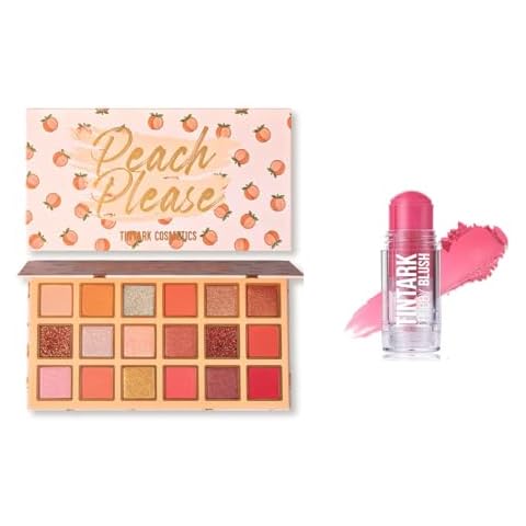 Tintark Peach Please 18 Colour Eyeshadow Palette for Beauty & Chubby Cream Blush Stick (04 Guava) Cover