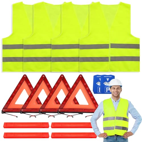 Kit Sicurezza Auto 3 Pezzi - Giubbini Catarifrangenti E Triangolo Con Cartello Parcheggio - Foto 11