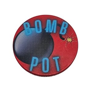 Bomb Pot Button for Texas Hold ‘Em or Omaha Poker. Double Sided – 2 inch Diameter. Thick Ceramic Chip Similar to Those Found in Card Rooms and Casinos Across The Country