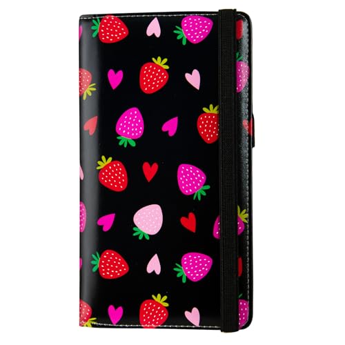 Image of checkbook cover,Checkbook Cover for Duplicate Checks,RFID Checkbook Register Cute Wallet women Men Credit Card Holder (Strawberries)