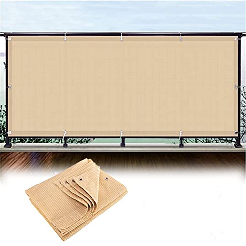 XFLOFE Balcón Pantalla De Privacidad, Red Cortavientos Cerca Protección De La Privacidad Altura 0,9 M/1,2 M/1,5 M para Exterior Cubierta De Porche Patio Trasero (Color : Beige, Size : 1.5x6m) Cover