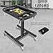 DNA MOTORING 2 in 1 Working Table - Adjustable Height 30.5'' to 47.2'', Rolling Part Tray with 4 Rollers, Portable Work Bench with 2 Brake Wheels, 130lbs Max Capacity, TOOLS-00432