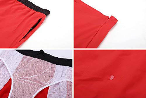 Image of Tyhengta Men's Swim Trunks Quick Dry Beach Shorts with Zipper Pockets and Mesh Lining