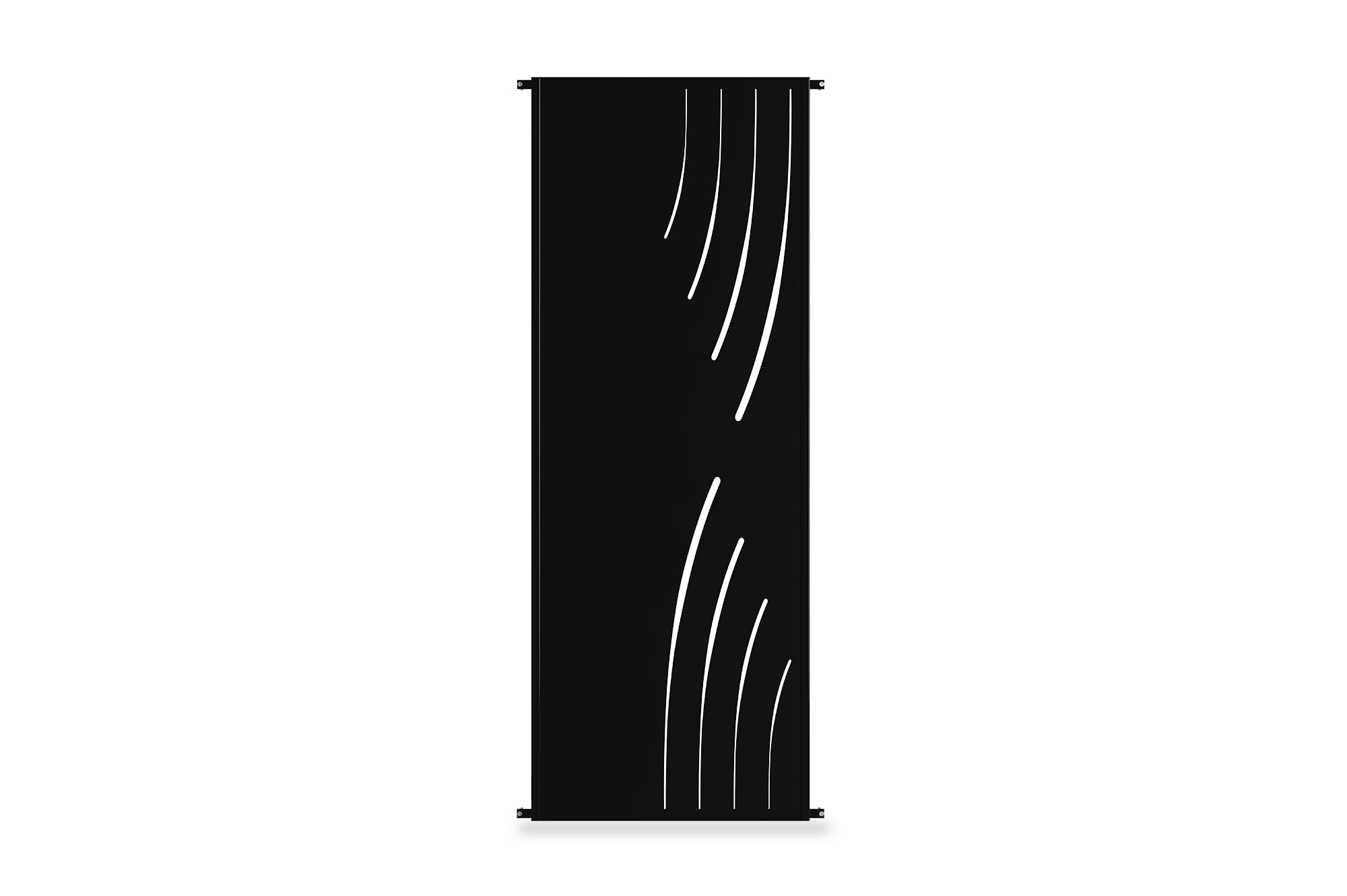 CASANOOV Panneau Décoratif VELETA 160x60 cm (1,6x0,6 m – 1 m²) Acier Noir – Motif Nature Côté Droit – Brise Vue Occultant Extérieur – Fixation Murale ou Sol – Panneau Jardin Terrasse Durable Moderne