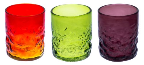 Set de 3 copas de cristal Bumpy Glass (Naranja, Verde, Morado) miniatura 5