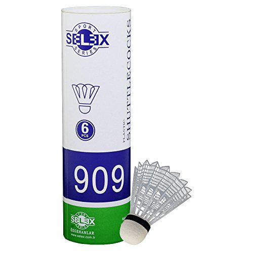 909 6'lı Plastik Badminton Topu; Beyaz, Tek Beden