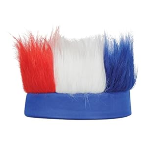 Beistle Patriotic Hairy Headband, Red/White/Blue