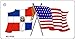 SMART BLONDE Dominican Republic USA Crossed Flags Novelty Aluminum Key Chain KC-5125