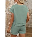 Dokotoo Women's 2 Piece Outfits Sweatsuit Casual Short Sleeve Pullover Tops and Drawstring Shorts Pants Lounge Sets - Image 3