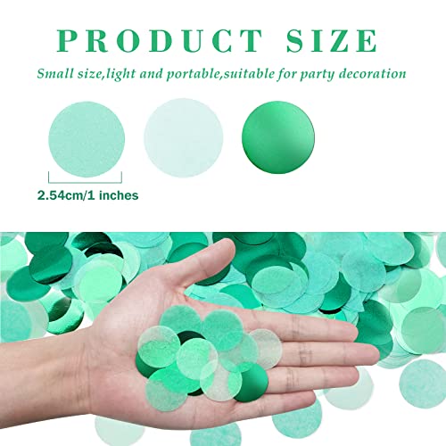 Image of VCOSTORE 1 Inch Tissue Paper Confetti Circles,1.76oz Round Paper Table Confetti Circle Dots, Suitable for Birthday Wedding Party Decoration and Baby Shower decorations,Green,5000 Pieces