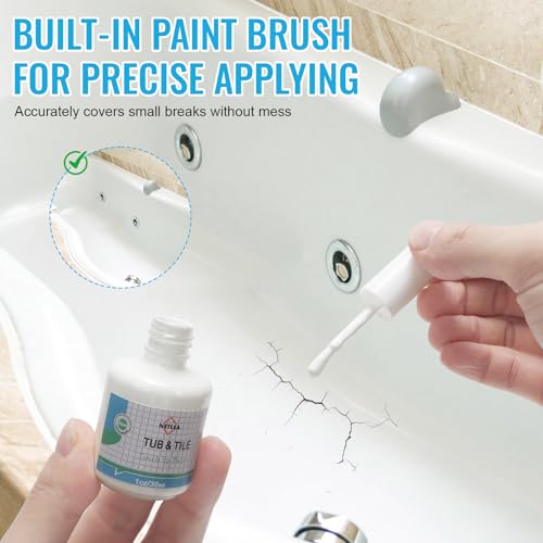 NetLea Porcelain Repair Kit with Tub and Tile Touch Up Paint,Bathtub Touch Up Paint White for Chips,Scratches on Tubs,Tiles,Sinks,Porcelain,Acrylic,Enamel,Tub Repair Kit White,Long-Lasting Waterproof Finish by NetLea - Image 6