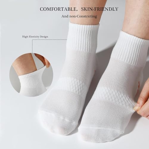 Image of Honeysea 7 /12 Pairs Crew Socks for Women Men - Running Ankle Socks Lightweight Breathable Athletic Socks with Arch Support