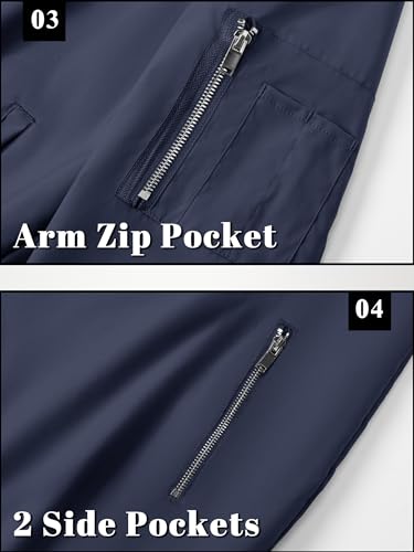 Image of TACVASEN Men's Lightweight Jacket Casual Spring Fall Windbreaker Bomber Zip Up Coat with Pocket