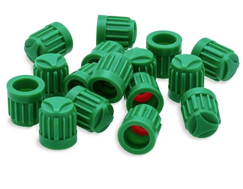 MEAJOO 30PCS TPMS Plastic Tire Valve Stem Caps, Corrosion Resistant, with O-Ring Rubber Seal, Universal Tire Valve Stem Covers for Cars, SUV, Trucks, Bikes, Motorcycles, Bicycles(Green)