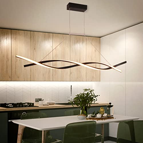 Suspension LED moderne pour cuisine et bureau luminaire noir réglable LWX