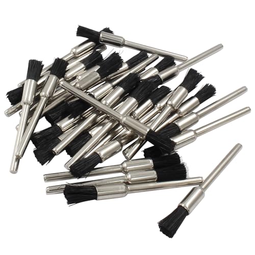 Image of 30Pcs Bristle Cleaning End Brushes Pen, 2.3mm Mandrel Wire Bushes Set, Rust Paint Removal Bits Polishing Rotary Tool Accessories, 1 /5 inch x 3 /32 inch