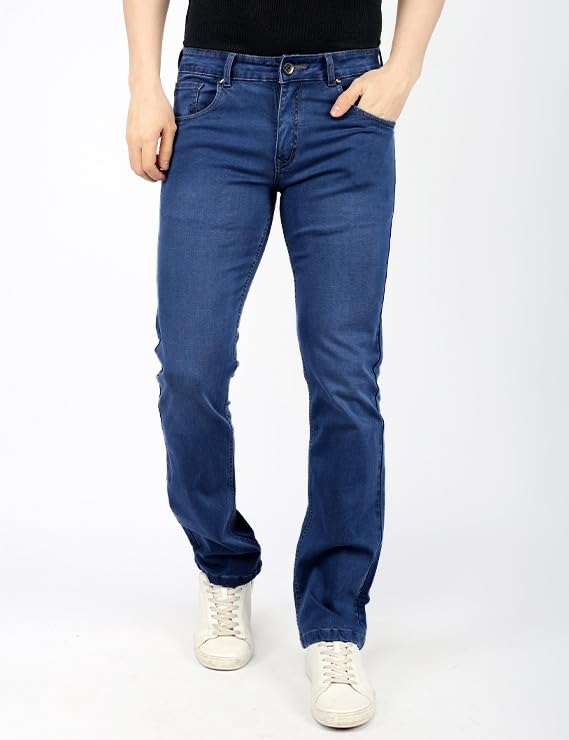 Image of Men's Premium Straight Fit Jeans | Cotton Rich Breathable Denim Pants for Men | Comfortable Regular Wear Casual Jeans