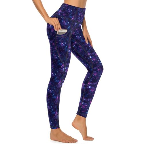 Pantalon de yoga avec poches legging cyber wolf femme taille haute fitness sport