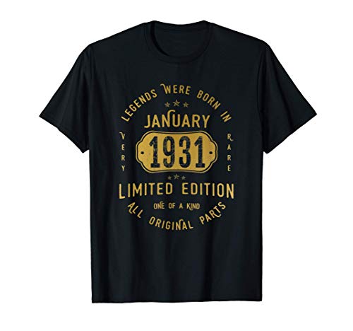 90 años Cumpleaños - Las Leyendas nacen en Enero de 1931 Camiseta