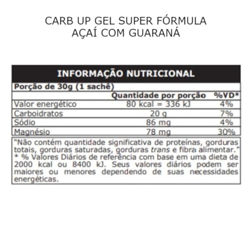 Probiótica Carb Up Gel Super Fórmula Açaí Com Guaraná 10 Sachês 30G