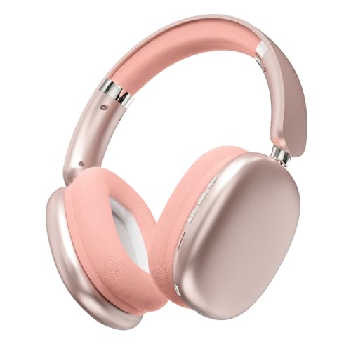 SUNJOM Bluetooth Over-Ear-Kopfhörer Kabellos, Hi-Fi Stereo mit Freisprechen, 30 Std Spielzeit, Sprachassistent & FM Radio für Sport und Reisen (Rosa)