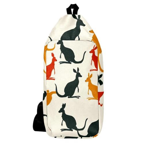 Sac à dos à bandoulière kangourou unisexe, sac de sport et ville multicolore 16cm