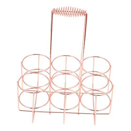 COLLBATH Portable Iron Beer Storage Rack Sturdy Handle Six-Bottle Holder for Convenient Carrying -Aging Design for Bars and Home Use