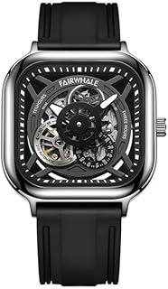 ساعة مطاط للرجال من فيرويل FW-6570-R1، مقاس 44 ملم، اسود، تناظري