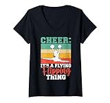Mujer Anima es una animadora volteando volteando Camiseta Cuello V