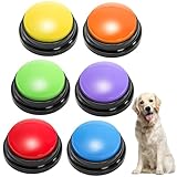 Youeon 6 Pack Voice Recording Button, 6 Colors Dog Buttons for Communication Pet Training Buzzer, 30 Seconds Record & Playback, Funny Record Buttons for Pet, Classroom, Office, Home
