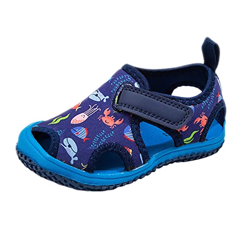 Toddler Water Shoes Kids Girls Cute Pattern Beach Sandals Barefoot Walking Water Shoes Non-Slip Breathable Swim Sandals