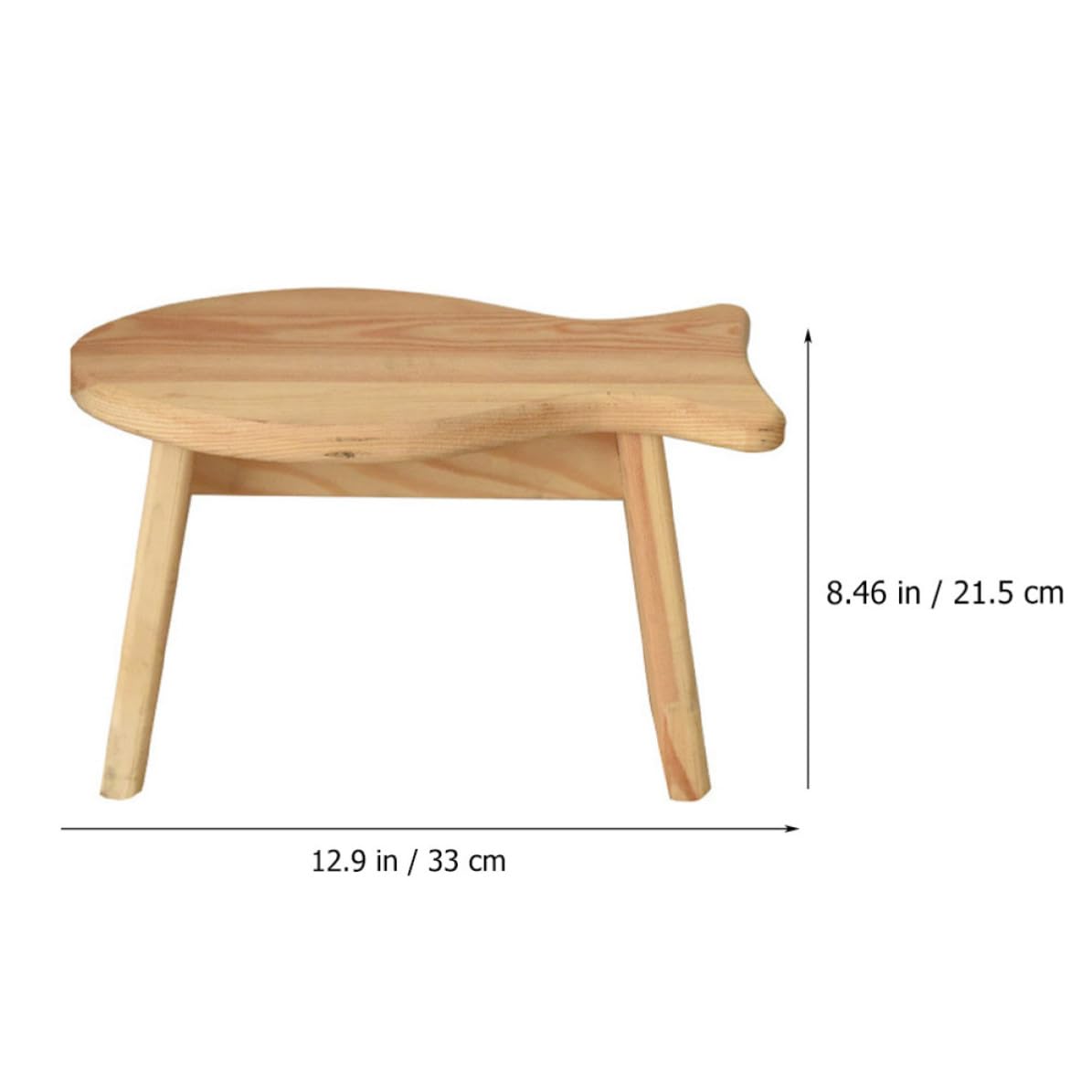 Taburete Infantil Portátil de Madera Maciza Forma de Pez